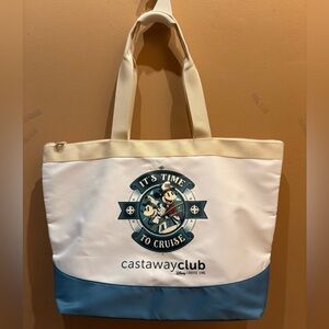 Disney Cruise Line Castaway Club Mickey tote bag White and Blue